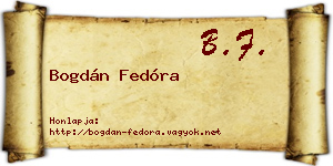 Bogdán Fedóra névjegykártya